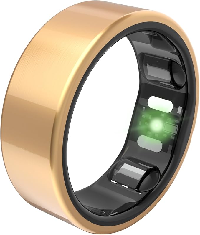 QALO QRNT Slim Smart Ring – Snug Fit – Size Up – Water-Resistant Titanium Fitness Tracker, Tracking for Sleep, Steps, HRV, Women’s Health, No Subscription Fee, iOS & Android Compatible (Gold, 12)