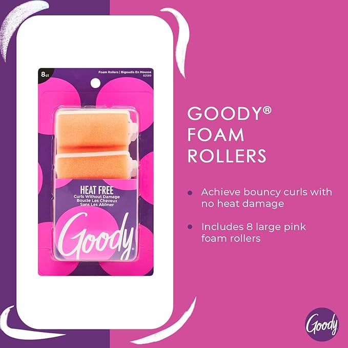 Goody Foam Rollers, X-Large, 8 Count (Pack of 1)