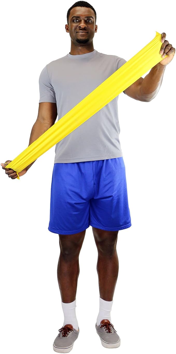 Cando 10-5621 Yellow Latex-Free Exercise Band, X-Light Resistance, 50 yd Length