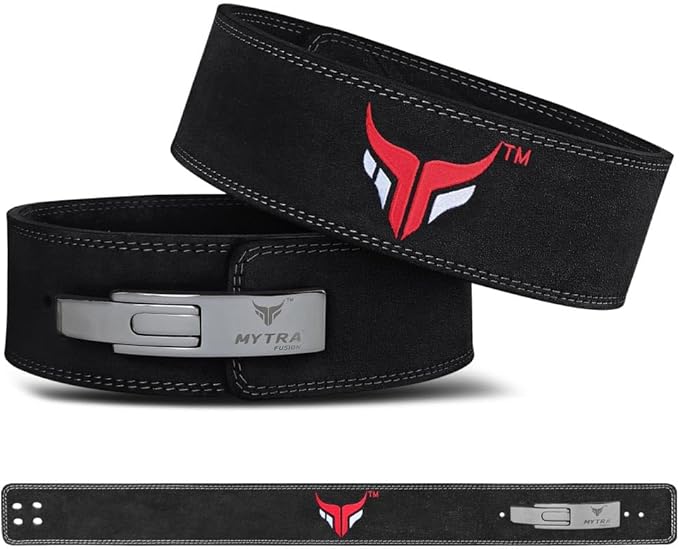 Mytra Fusion Weight Lifting Belt for Men and Women Gym Belt 10MM Thick and 4" wide 100% Genuine Leather Workout Belt for Weightlifting, Powerlifting, Gym, Training and Bodybuilding