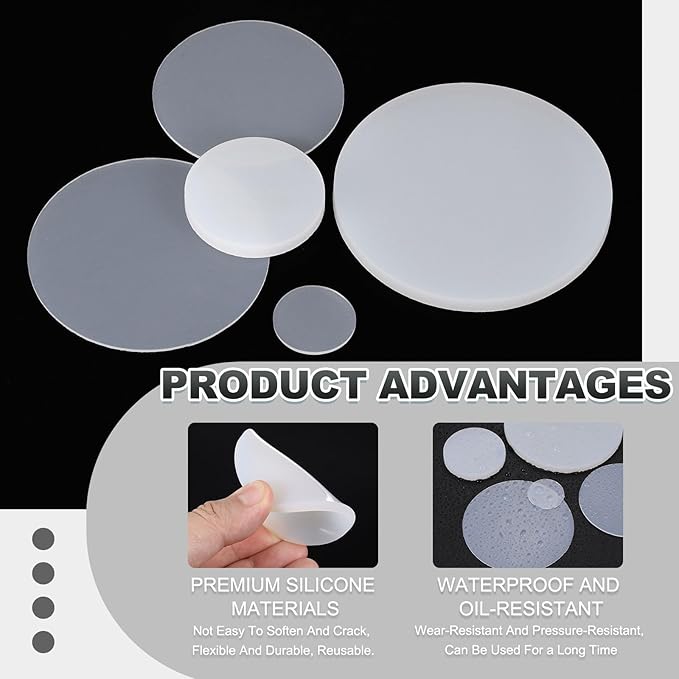 PATIKIL Glass Table Top Anti Slip Pads, 10Pcs 75mm Dia x 3mm Thick Clear Glasses Tables Silicone Bumper Pad for Photo Frame Furniture Kitchen Cabinets DIY Home Craft, White