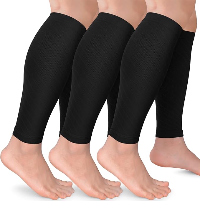 CTHH 3 Pairs Calf Compression Sleeves for Men & Women – Footless Compression Socks Leg Sleeve Support for Shin Splints