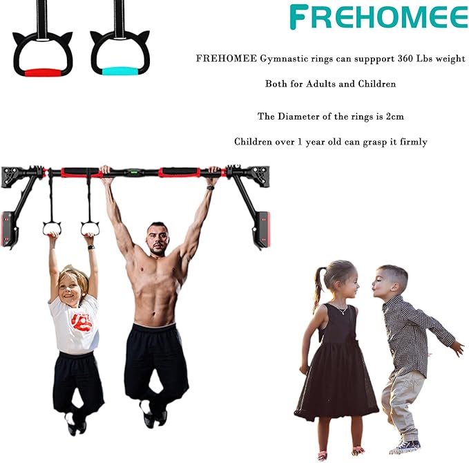 New Professional Gymnastic Rings,Both for Adults and Kids,Support 550 LBS,Home Fitness Equipment,Indoor and Outdoor Pull-up Bar for Stretching and Height Increase,with Adjustable Straps