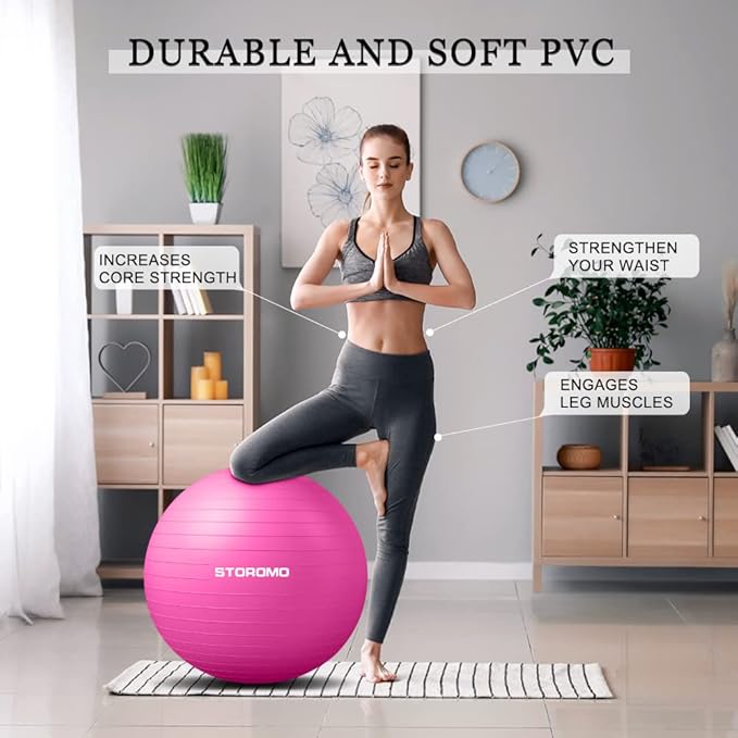 Anti-Burst Pregnancy Exercise Ball – High Weight Capacity Stability Ball for Yoga, Pilates & Labor Support, Eco-Friendly PVC Fitness Ball for Moms, Includes Pump (45cm-95cm)