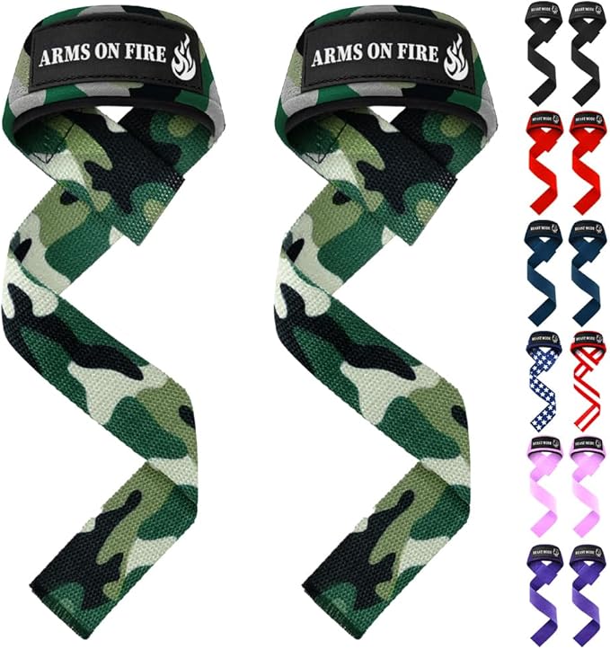 TECEUM Lifting Straps for Weightlifting Gym Strength Training - Wrist Straps with Neoprene Padded Cotton - Men & Women – Ideal for Powerlifting, Bodybuilding & Deadlifts
