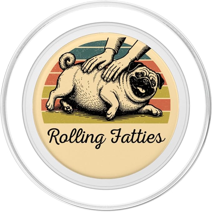 Chubby Pug Rolling Fatties Funny Vintage PopSockets PopGrip for MagSafe