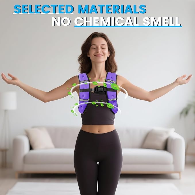 Weighted Vest, 6lb/8lb/12lb/16lb/20lb/30lb for Men, Women with Reflective Stripe, Weight Vests Adjustable for Workout, Strength Training, Running, Fitness, Muscle Building, Weight Loss clearance