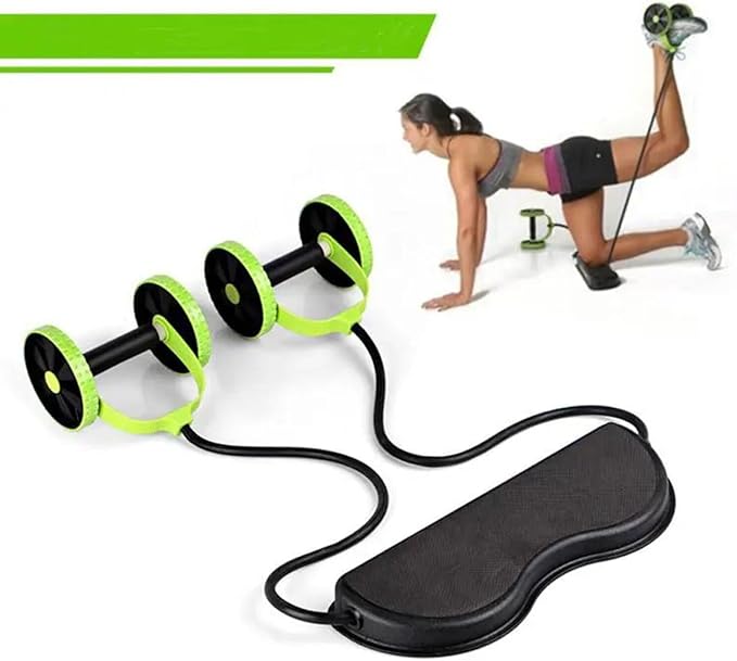Ab Roller Wheel with Resistance Bands & Knee Pad – Core Abdominal Trainer for Home or Gym Workouts – Sculpt Abs, Slim Waist, Tone Arms, Chest, and Core – Adjustable Fitness Equipment for Men & Women