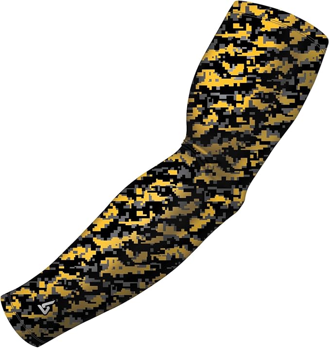 B-Driven Sports Pro Fit Compression Arm Sleeve for Men Women & Youth, Basketball Baseball Football, Single Digital Designs