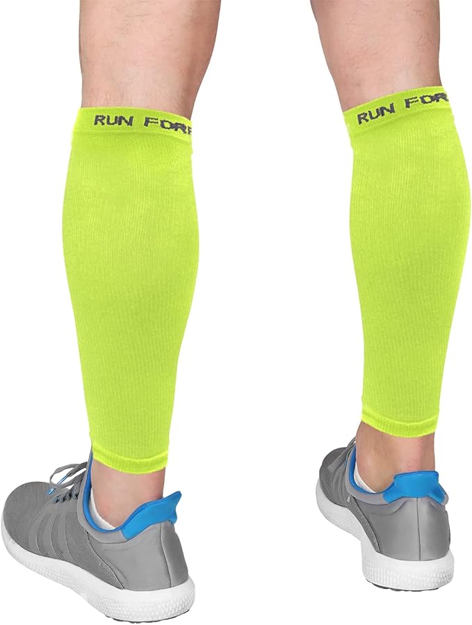 Run Forever Calf Compression Sleeves for Men and Women - Leg Compression Sleeve - Footless Compression Socks for runners