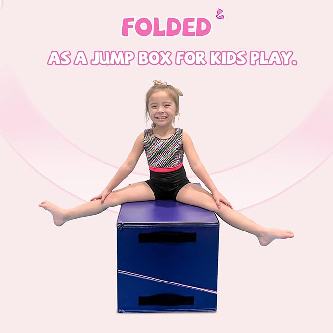 Kangaroo Hoppers Incline Gymnastics Mat, 56"x28"x15" Folding Wedge for Kids Tumbling, Skill Training, Multiple Colors Cheese Mat for Gymnastics, Home Gym Exercise