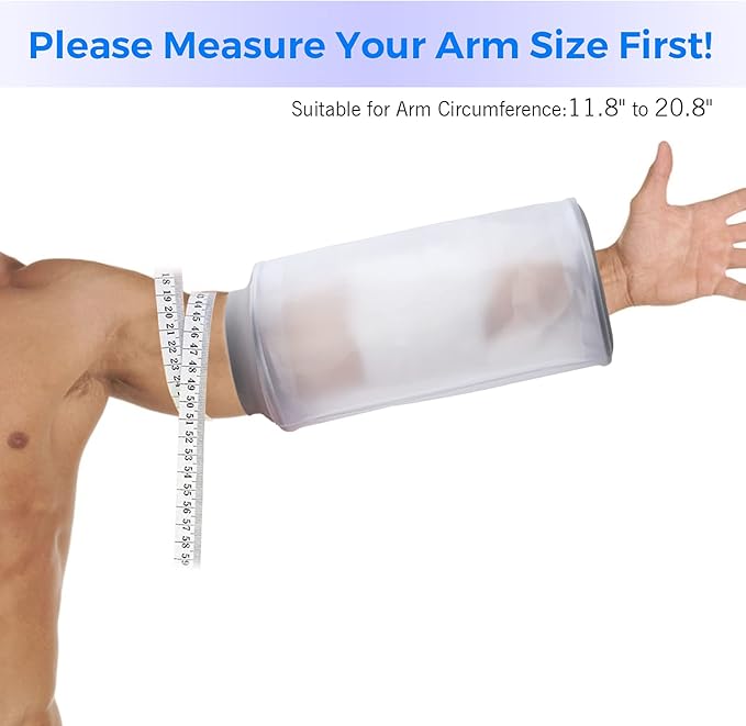 PICC Line Shower Cover, PICC Line Covers for Upper Arm, Reusable IV&PICC Line Sleeve Protector for Shower Adult, Waterproof Cast Covers for Arm Elbow Chemotherapy Home Infusion Bandage Dressing Wound