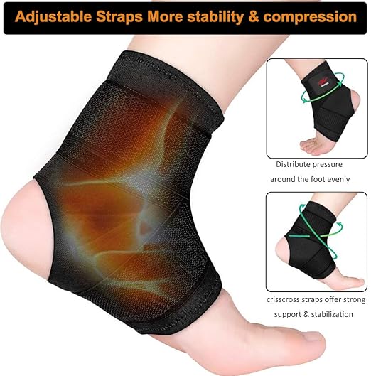 Vinaco Ankle Brace, 2 Pack Breathable & Strong Ankle Brace for Sprained Ankle, Stabilize Ligaments, Prevent Re-Injury, Ankle Braces for men & women with Adjustable Wrap, ankle support for men