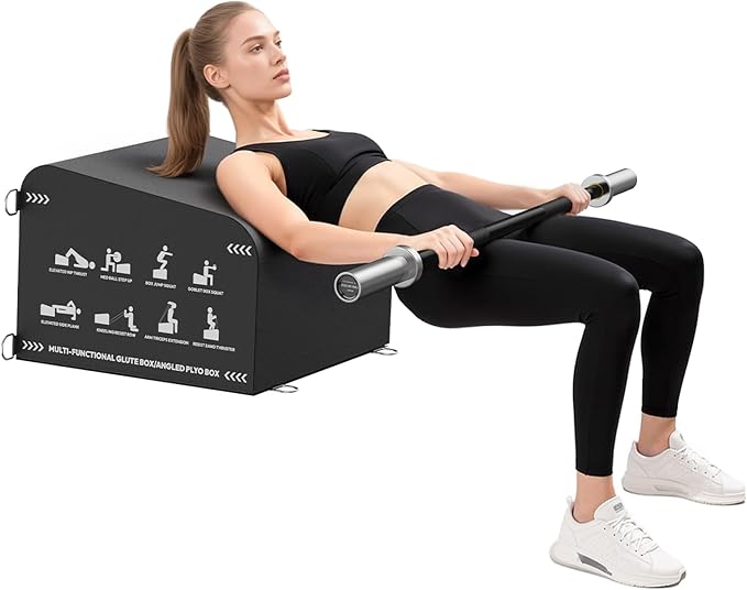 HANDBODE Hip Thrust Bench, Multi-Functional Slip-Free Hip Thrust Machine for Glute Bridge, Box Jump, Push-Ups, Squat, Ab Exercise, Suitable for Home & Gym