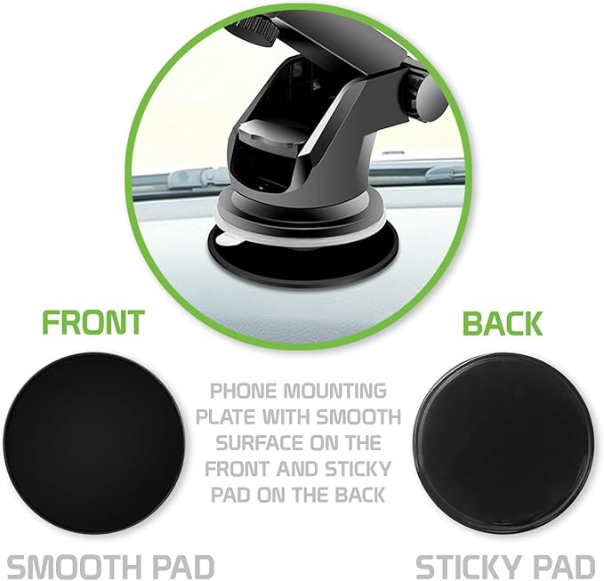 Cellet 3-Pack Reusable Dashboard Non-Slip Mounting Pad Discs – Universal Adhesive Pads for Suction Cup Phone Holders & GPS Mounts, Extra Strength Adhesive Multipurpose for Dashboards and Flat Surfaces