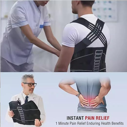 Instant Posture Corrector for Women & Men, Back Brace for Neck Shoulder Upper Back Pain Relief, Adjustable Posture Correcter for Hunchback Slouching, Invisible Under Clothes, Lightweight Comfort (Large)