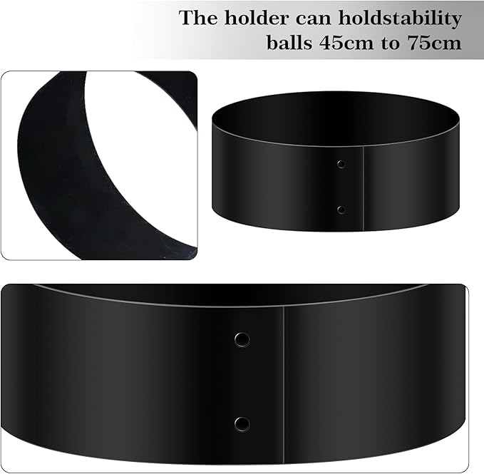 Wenqik 3 Pcs Exercise Ball Stand Holder 14.5 Inch Plastic Yoga Ball Base Stability Fitness Display Stand Medicine Therapy Carrier Storage Stackers