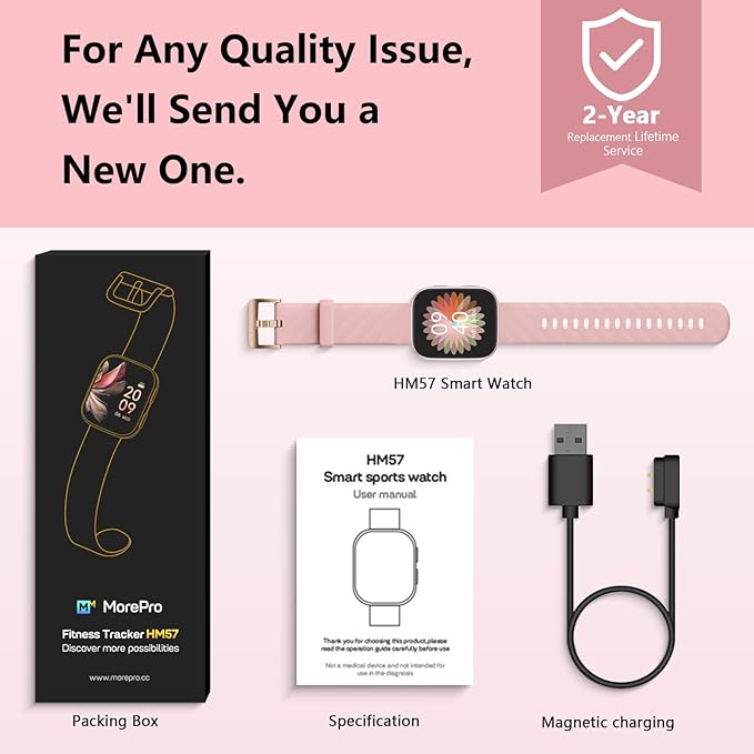 MorePro Fitness Tracker with 24/7 Heart Rate & Blood Pressure Monitor, Smart Watch with Blood Oxy-gen, Sleep Tracking, Fitness Watch 120+ Sports Modes, Answer/Make Calls for Men and Women