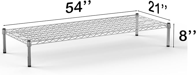 21''W x 54''L x 8''H Chrome Plated Wire Dunnage Rack | Off The Floor Storage