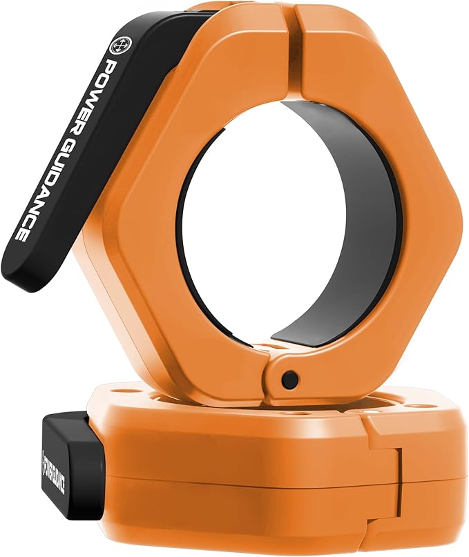 POWER GUIDANCE Barbell Collars Barbell Clips, ONLY for 2 inch Olympic Barbell Clamps, Weight Clamps Quick Release Barbell Collar for Olympic Lifts and Strength Training (Orange)