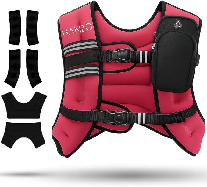 HANZO - Adustable Running Weight Vest Premium Weighted Vest for Running, Workouts, Fitness Training Hiking, Workout Running Vest with Easy Washing