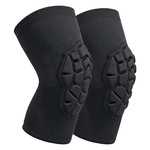 Men & Women Knee Pads for Work & Sport, Large Kneeling Cushion for Gardening, Basketball, Breathable Compression Knee Sleeve with Anti-Slip Silicone for Volleyball, Wrestling, Flooring Worker, Black L