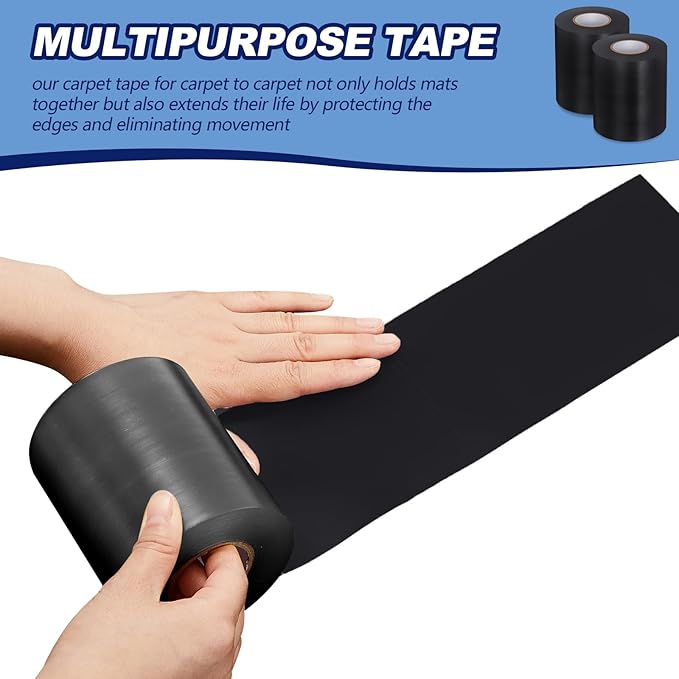 Pangda 12 Pcs Wrestling Mat Tape 3 or 4 Inch Heavy Duty 7 Mil PVC Carpet Tape for Wrestling Grappling Exercise Mats Seaming Cover Gym Floor Carpet Seam