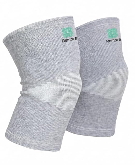 Bamboo Knee Compression Sleeve for Men and Women Bamboo Knee Brace for Men and Women Knee Pain, Gym, Running, Basketball, Meniscus Tear, Sports, Joint Pain Relief, Injury Recovery (52-58cm Thigh) (XL)