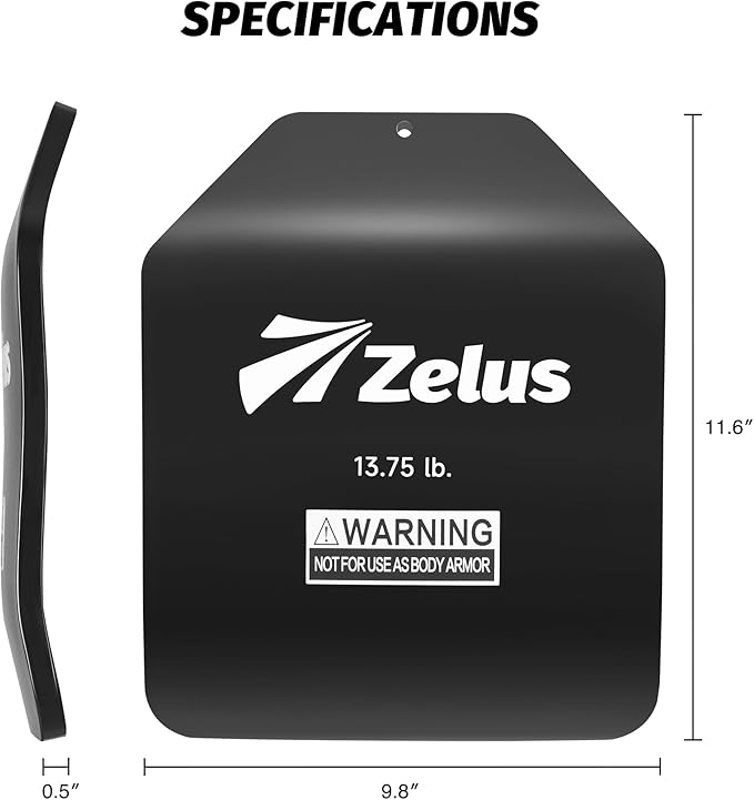ZELUS Curved Weighted Vest Plates for Workout, 5.75/8.75/13.75LB Pairs Steel Weight Plates for Tactical Weight Vest, Ergonomic Training Plates for Running, CrossFit & Strength Training
