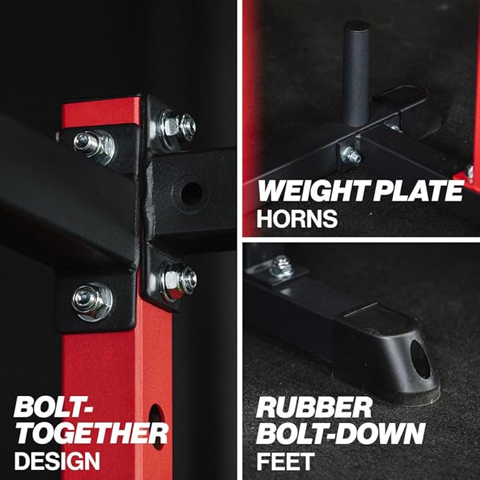 Titan Fitness T-2 Series Short Power Rack, Skinny Pull Up Bar, Pin and Pipe Safeties, Standard J-Hooks, for Home Garage Gym Weightlifting and Strength Training