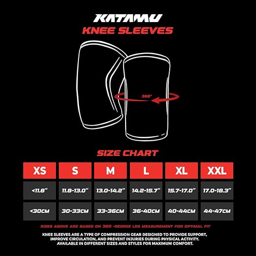 Katamu Premium Weightlifting, Powerlifting, Squats, Athletic and Fitness Knee Support Sleeve | Knee Sleeve for Men and Women | The Joker, XL