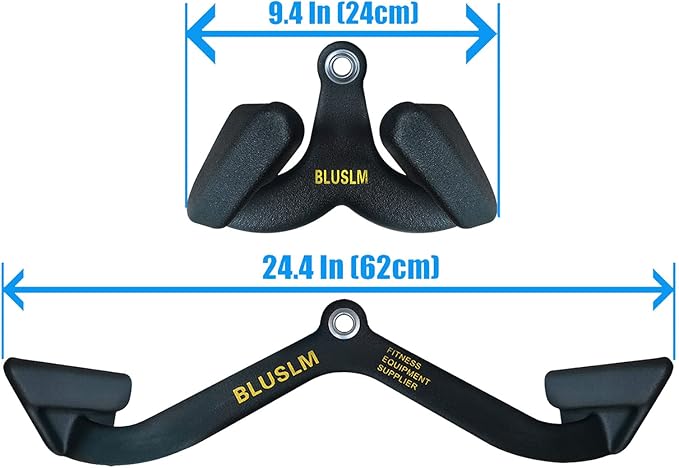 LAT Pull Down Bar for Cable Machine, LAT Pulldown Attachments T-bar V-bar Cable Attachment for Gym, Back Tricep Strength Training Handle
