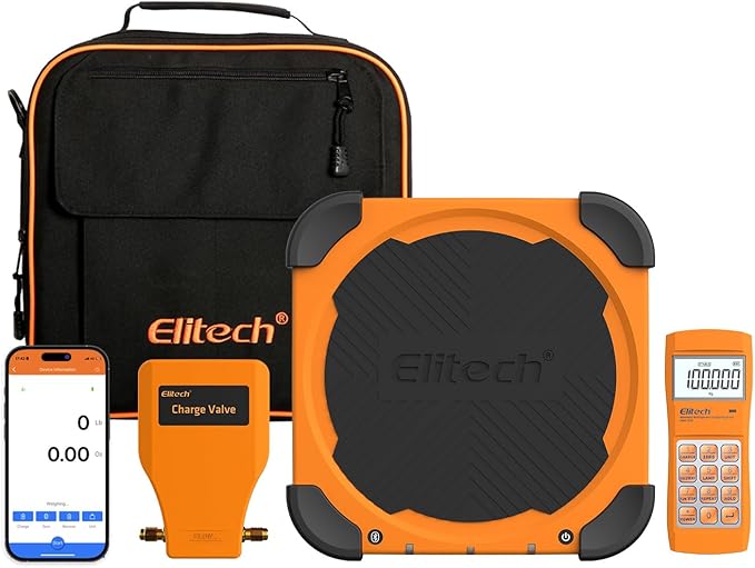 Elitech LMC-310 Wireless Refrigerant Scale Freon Scale with Charging Valve 220 lbs/100kg