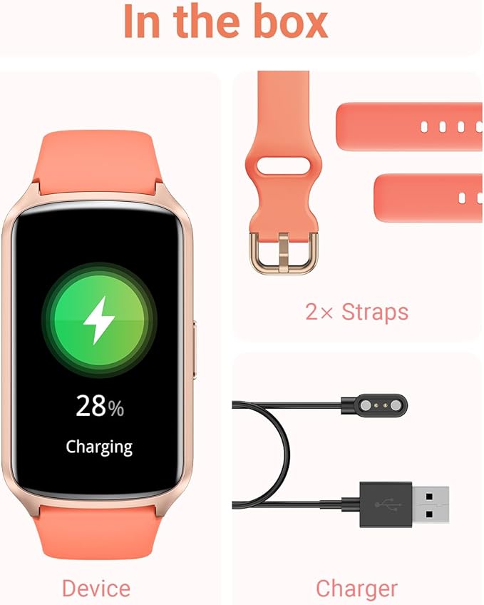 Amzhero Health Fitness Tracker with 24/7 Heart Rate, Blood Oxygen, Blood Pressure, Sleep Tracker, 5ATM Waterproof Activity Trackers with Step Tracker, Pedometer (S & L Bands Included)