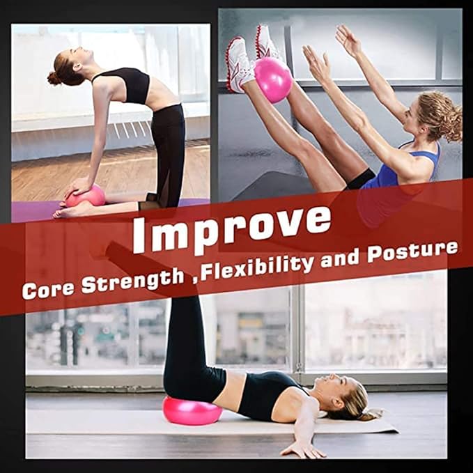 9 Inch Exercise Pilates Mini Yoga Balls Barre for Home Stability Squishy Training Physical Therapy Improves Balance with Inflatable Straw(Green)