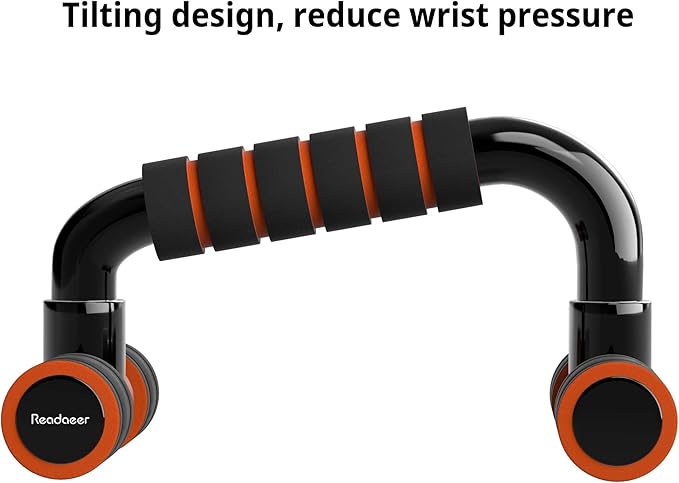 READAEER Push Up Bars Gym Exercise Equipment Fitness 1 Pair Pushup Handles with Cushioned Foam Grip and Non-Slip Sturdy Structure Push Up Bars for Men & Women