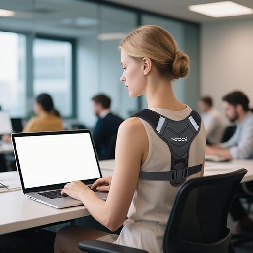 Posture Corrector for Women and Men, Adjustable Back Brace for Spine Alignment & Shoulder Support, Comfortable & Breathable Clavicle Straightener, Supports Better Posture & Reduces Upper Back Discomfort (Large,Chest Size 29"-43")