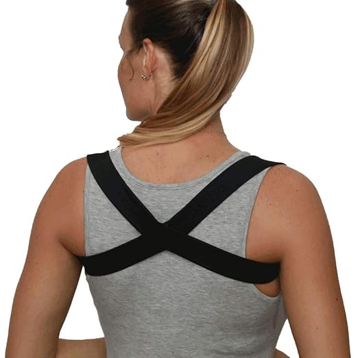 Posture Corrector Wear 15 Minutes A Day Follow 4 Easy Stretches For Improved Lasting Results (Black Medium)