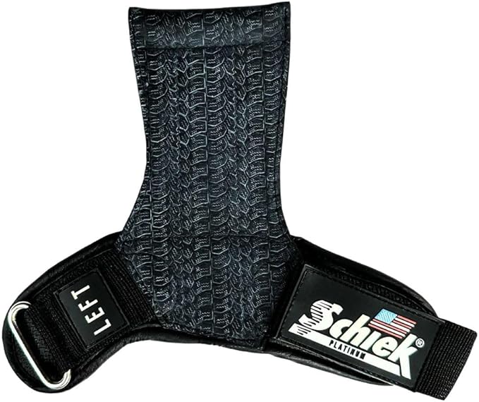 Schiek Sports Model 1907 Platinum Edition Ultimate Grips - 3 in 1 Weight Lifting Straps Wrist Wraps and Grip Pads - Secure Non Slip Control and Comfort for Strength Training