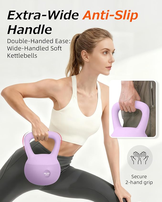 Soft Kettlebell, Safe Strength Training Kettle bell, Cushioned Impact-Resistant Base and Anti-Slip Grip Weight, Kettlebells Set for Home Workouts and Men/Women/Beginners,With Non-slip Gloves