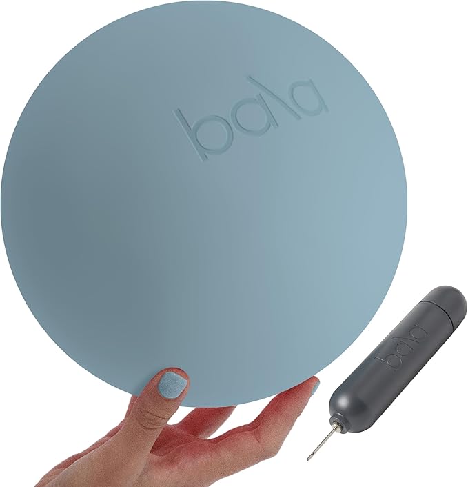 Bala Pilates Ball, Non-Weighted Exercise Ball - Small 8" Yoga Ball for Barre, Stretching, Strength & Core Training - Workout Accessory with Mini Pump for Home Gym & Fitness Routines - 100% PVC