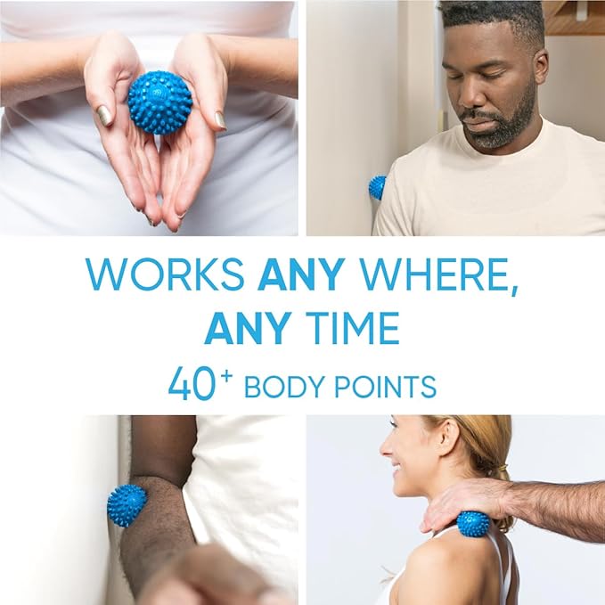 Dr. Cohen's acuball-Mini - Heatable Deep Tissue Massage Ball - Trigger Point Massage Therapy for Myofascial Release - Spiky Foot & Back Massager Ball for Targeted Pain Relief (Pack of 2)