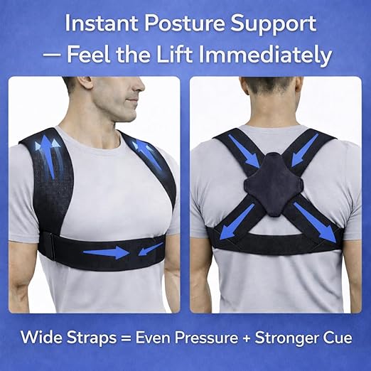 Posture Corrector for Women and Men - Lightweight Upper Back Brace Posture Corrector for Neck Shoulder & Back Pain Relief Under Clothes - Invisible Shoulder Support Brace Improve Posture Correct Hunchback Slouching