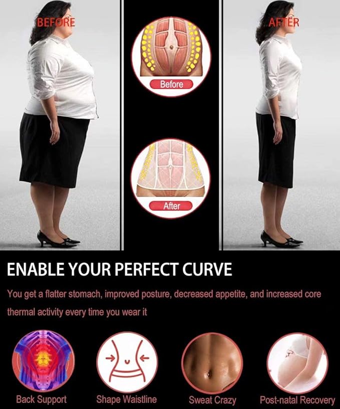 HOPLYNN Neoprene Sweat Waist Trainer Corset Trimmer Shaper Belt for Women