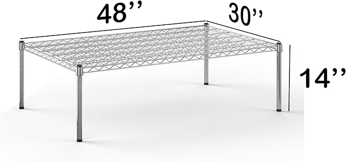 30''W x 48''L x 14''H Chrome Plated Wire Dunnage Rack | Off The Floor Storage
