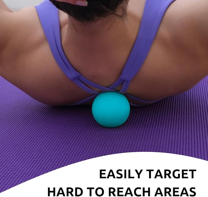 Massage Lacrosse Balls for Myofascial Release - Trigger Point Therapy Ball Set for Deep Tissue Relief - Foot Massage Ball Roller for Plantar Fasciitis - 4 Pack (Electric Blue)