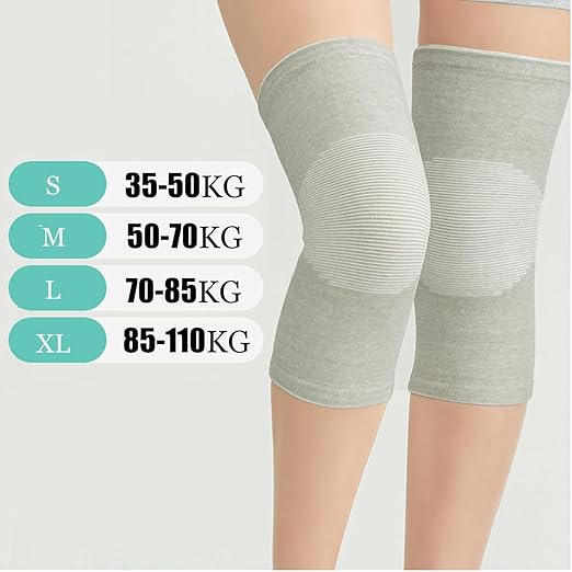 Bamboo Compression Knee Sleeve - Knee Sleeves for Women Men Knee Pain - Elastic Warm Knee Brace (Gray, X-Large)