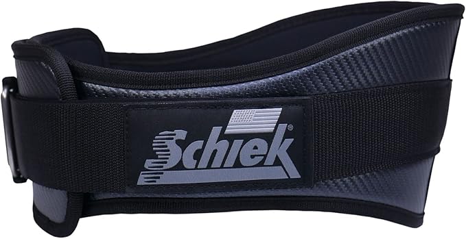 Schiek Sports Model 3006 Carbon Fiber Lifting Belt - Nylon Fiber Gym Belt with Marine Vinyl Back Support