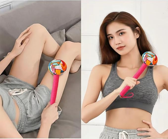 Stainless Steel Scraping Board ，Mugwort Massage Hammer, Massage Tools Back, Shoulder & Body - Handheld Percussion Therapy Tool ./Sky Blue/Bean Color