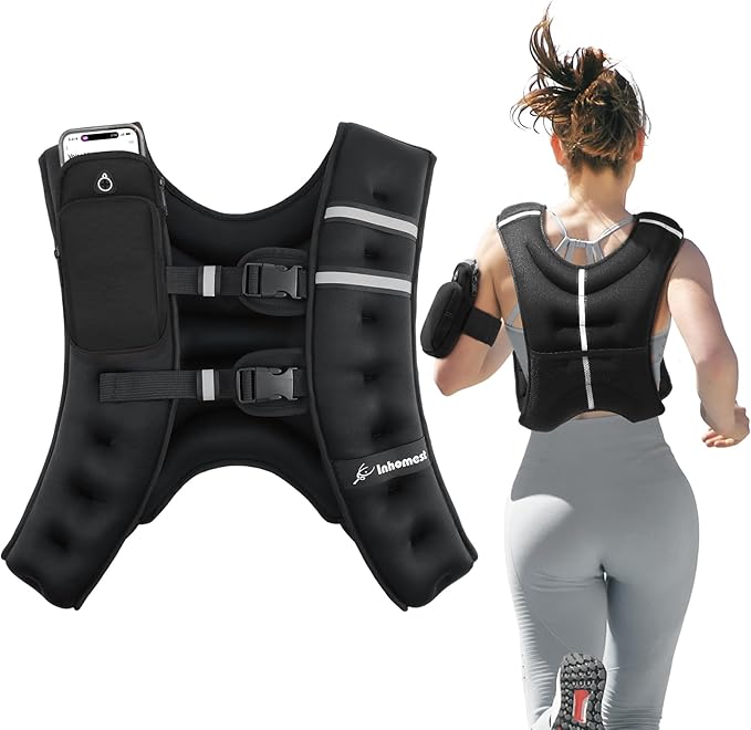 Weighted Vest Weight Vest for Men Women Kids Weights Included with Reflective Stripe, Body Weight Vests Adjustable for Running, Workout, Jogging, Walking